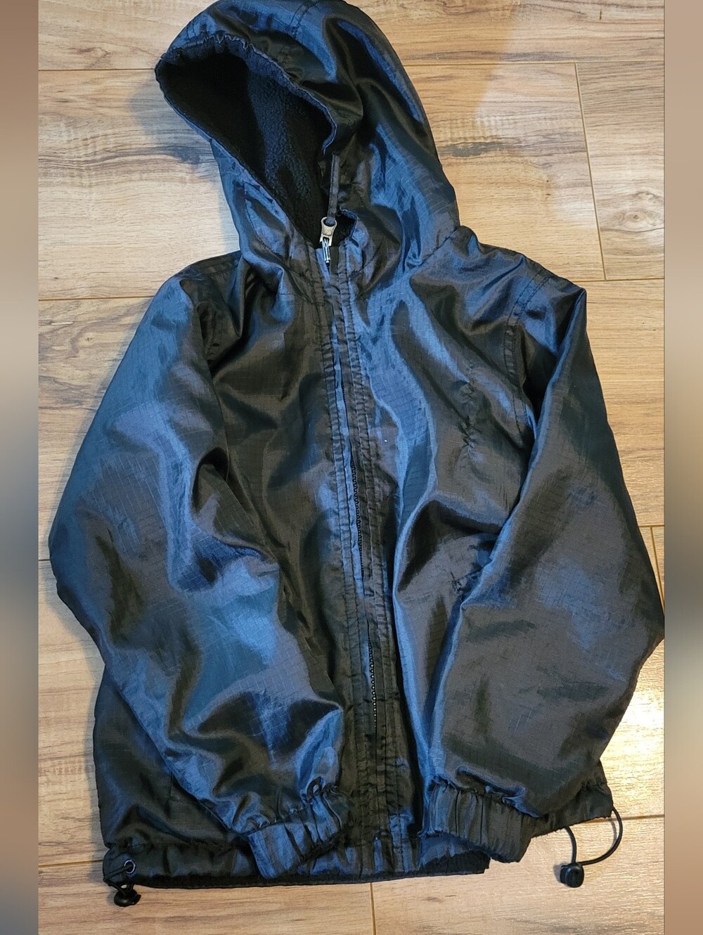 Boys 4T Black Hooded Windbreaker Jacket